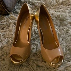 Gold and Camel heels